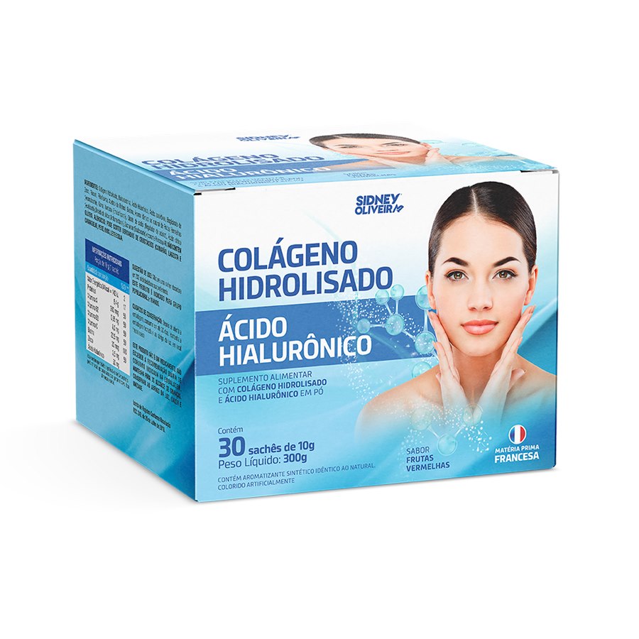 Colágeno Hidrolisado + Ácido Hialurônico 30 Sachês Sidney Oliveira
